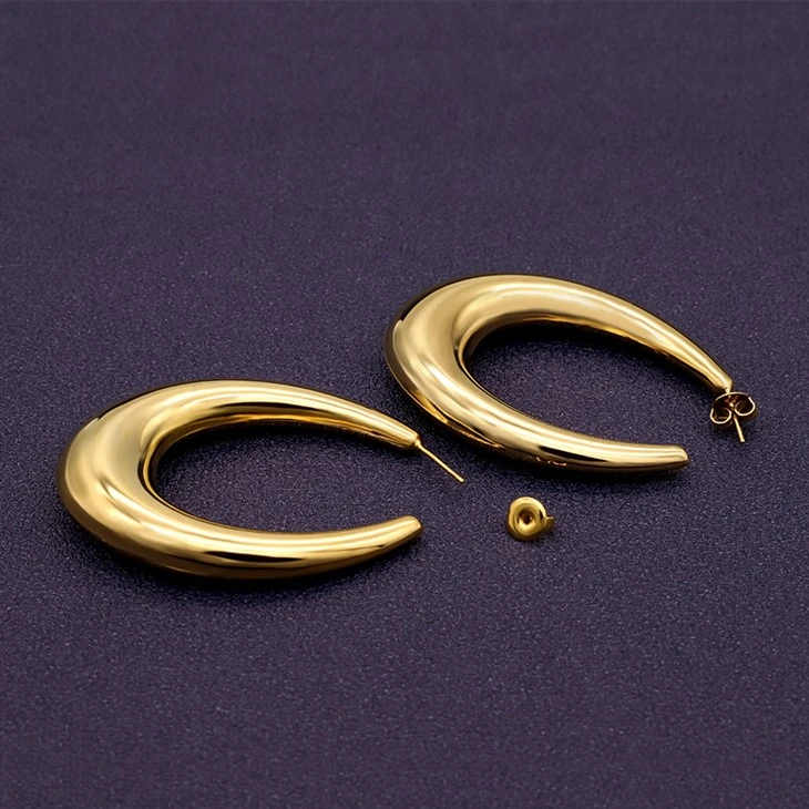 Bold Polished Large Crescent Hoop Earrings best Bold Polished Large Crescent Hoop Earrings best