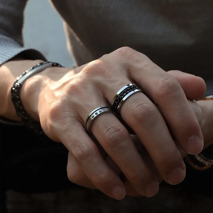 316L Stainless Steel Black-plated Cuban Link Chain Ring manufacturers 316L Stainless Steel Black-plated Cuban Link Chain Ring manufacturers