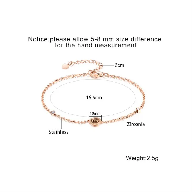 Rose Engraved Disc Chain Bracelet suppliers Rose Engraved Disc Chain Bracelet suppliers
