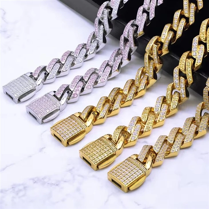 Cubic Zircon Hip Hop Jewelry Colours Miami Stainless Steel Zircon Bracelet Cubic Zircon Hip Hop Jewelry Colours Miami Stainless Steel Zircon Bracelet