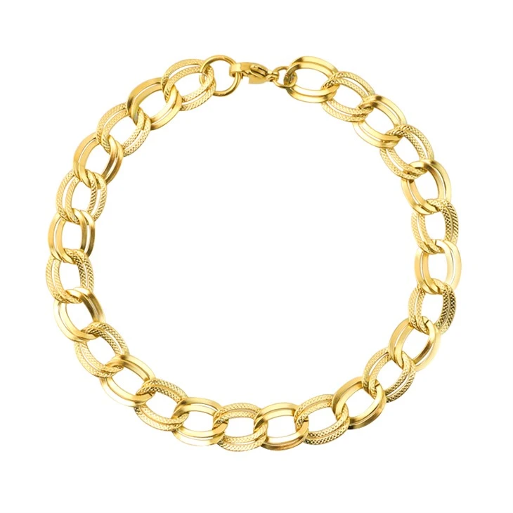 Gold Stainless Steel Oval Chain Bracelet Gold Stainless Steel Oval Chain Bracelet
