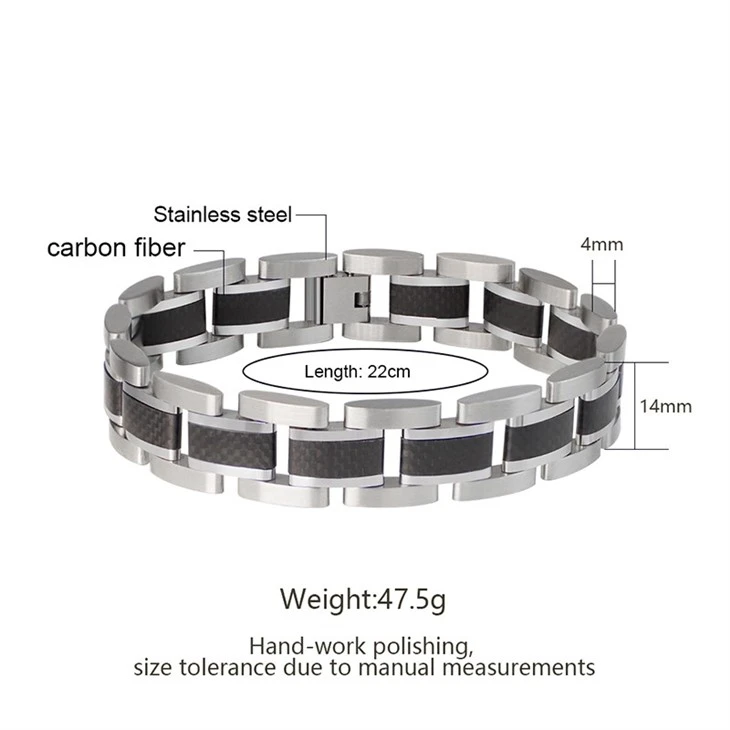 Carbon Fiber Link Bracelet – Stainless Steel Modern Chain suppliers Carbon Fiber Link Bracelet – Stainless Steel Modern Chain suppliers